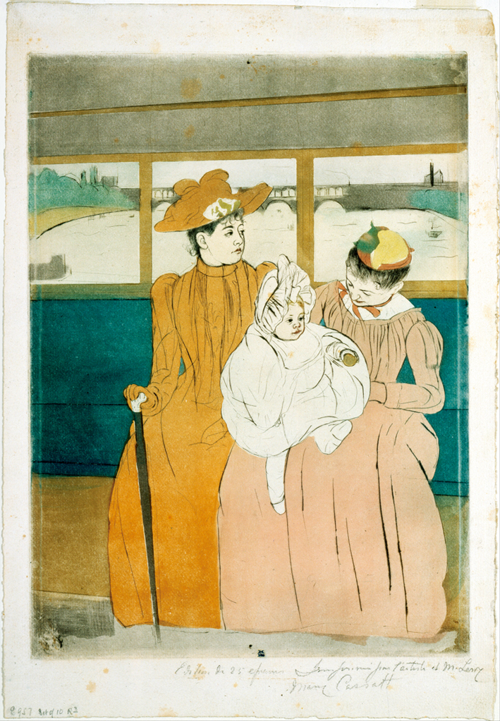 玛丽·卡萨特 Mary Cassatt —— interior of a tramway  (2)